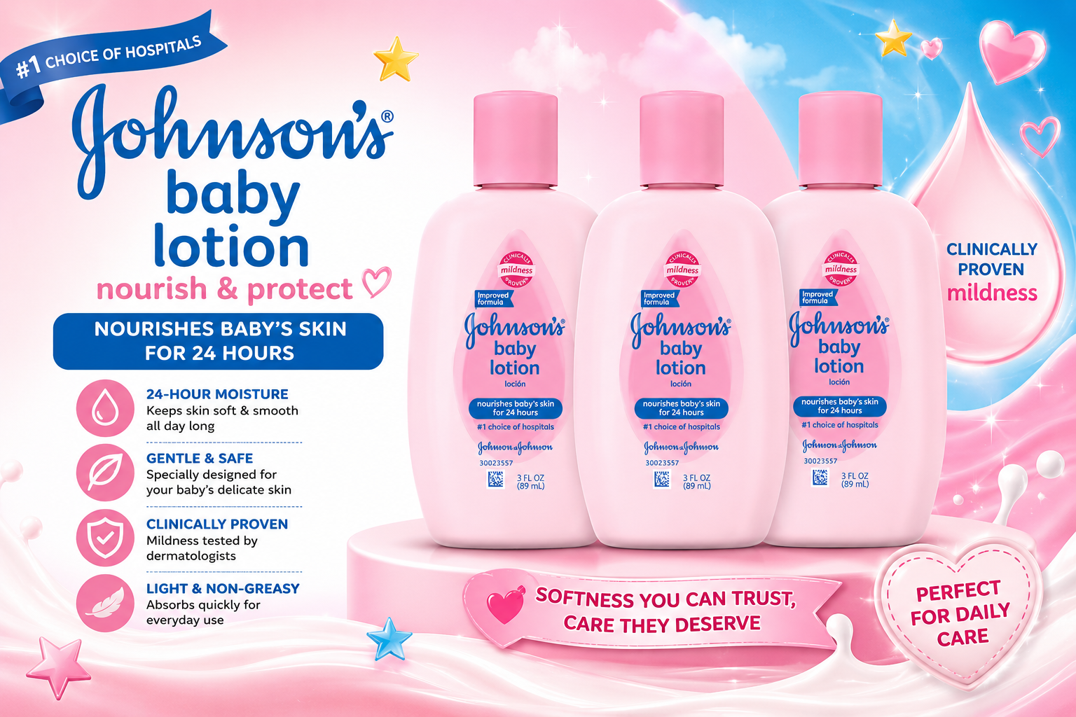 Johnson Baby Lotion 3.2OZ 1CT (C12) product image