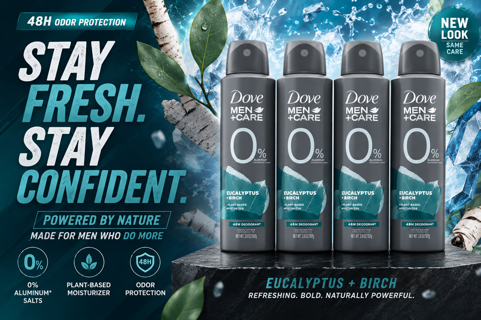 Deo Dove Men + Care Spray 8.6OZ 1CT Eucalyptus + Birch (C6) product image