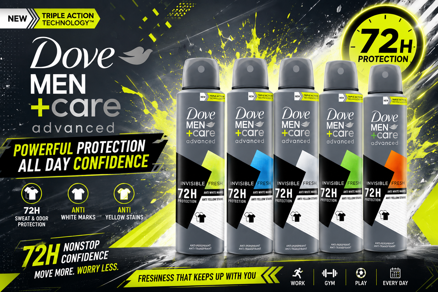 Deo Dove Men + Care Spray 8.6OZ 1CT Invisible Fresh (C6) product image