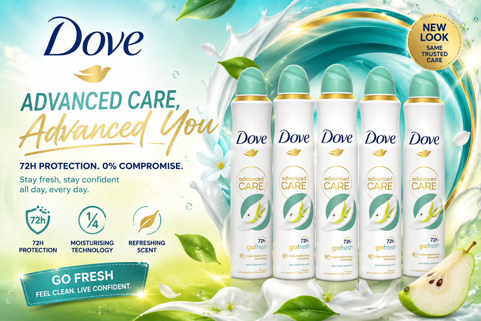 Deo Dove Spray 8.45OZ Go Fresh Pear & Aloe Vera Scent 1CT (C6) product image