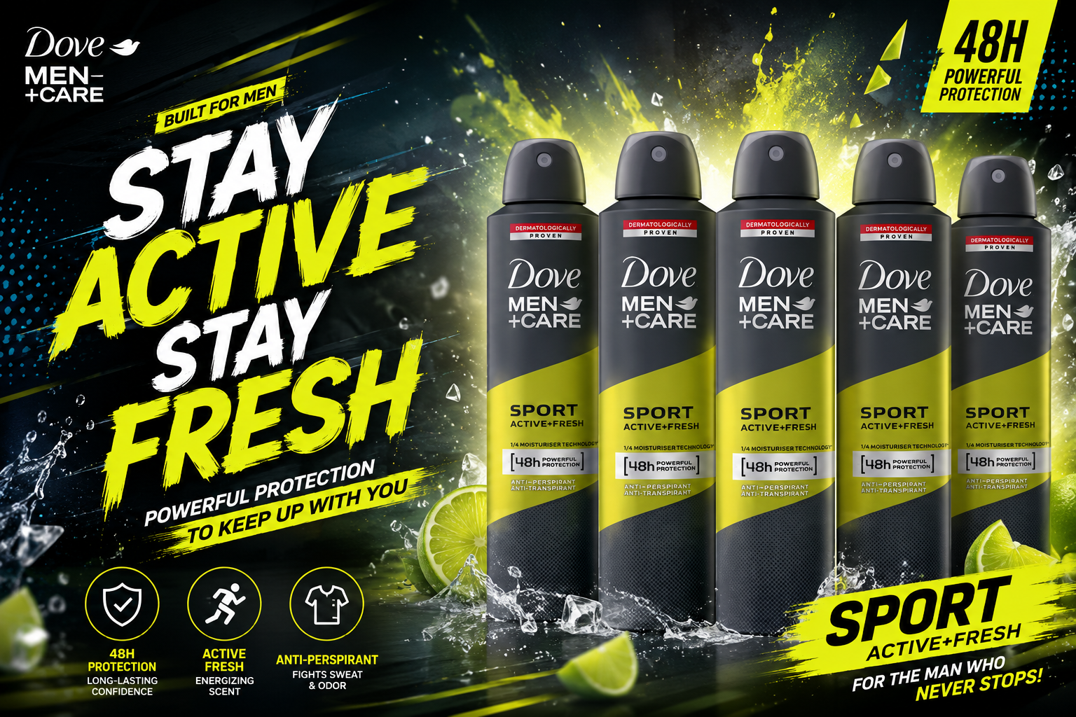 Deo Dove Spray 8.45OZ Men Care Sport 1CT (C6) product image
