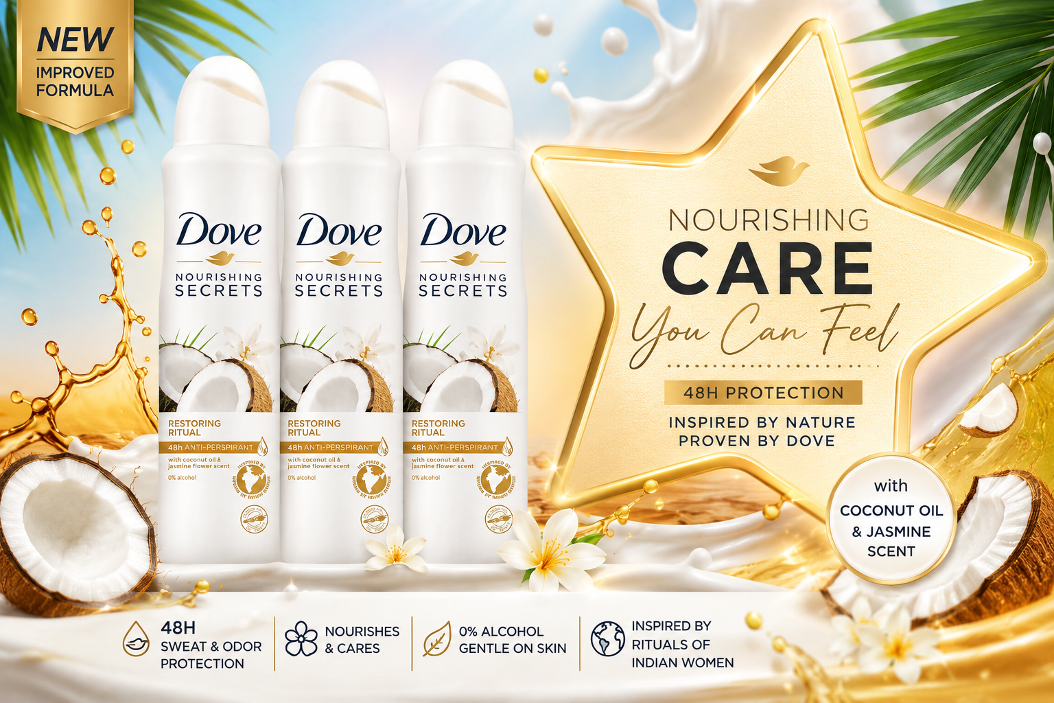 Deo Dove Spray 8.45OZ Restoring Ritual 1CT (C6) product image