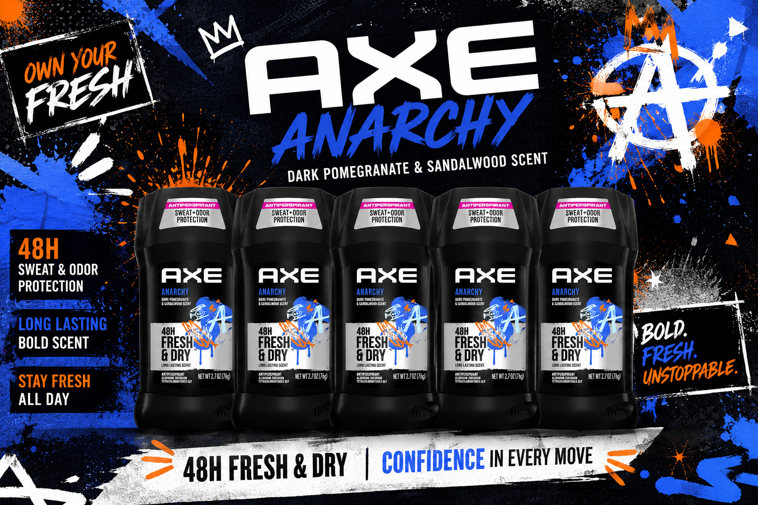 Deo Stick Axe For Men Anarchy 2.7OZ 1CT (C12) product image