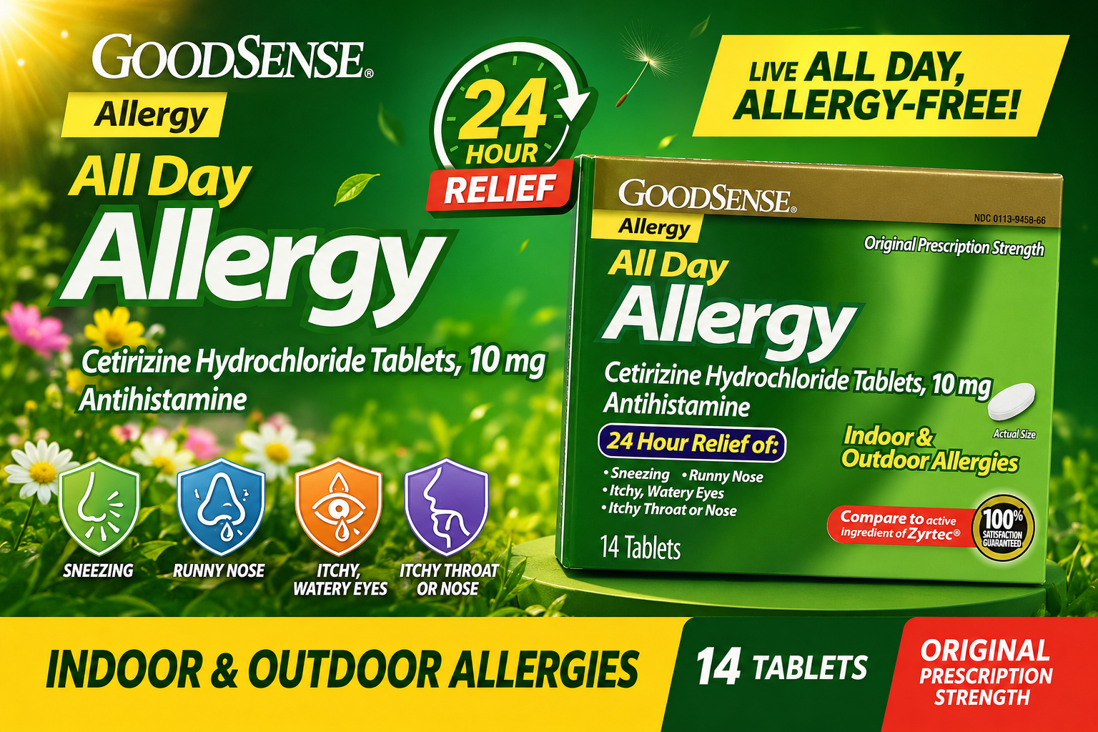 Goodsense Allergy Cetirizine 10Mg 14 Tablets 1Ct (C24) product image