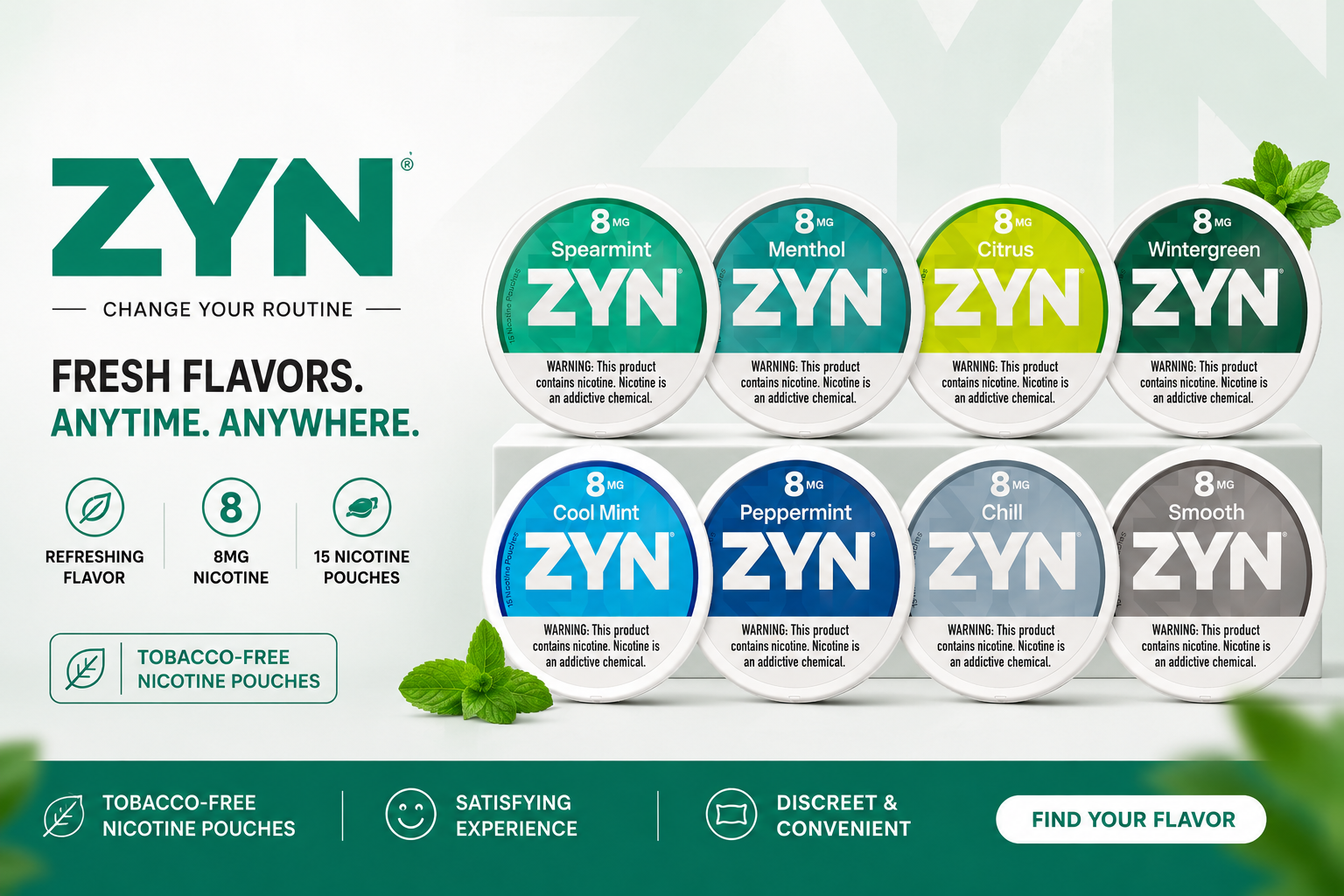 Zyn Nicotine Pouch 8MG 5CT (C18) product image