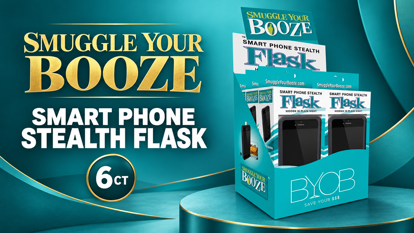 Smuggle Your Booze Smart Phone Stealth Flask 6CT  product image