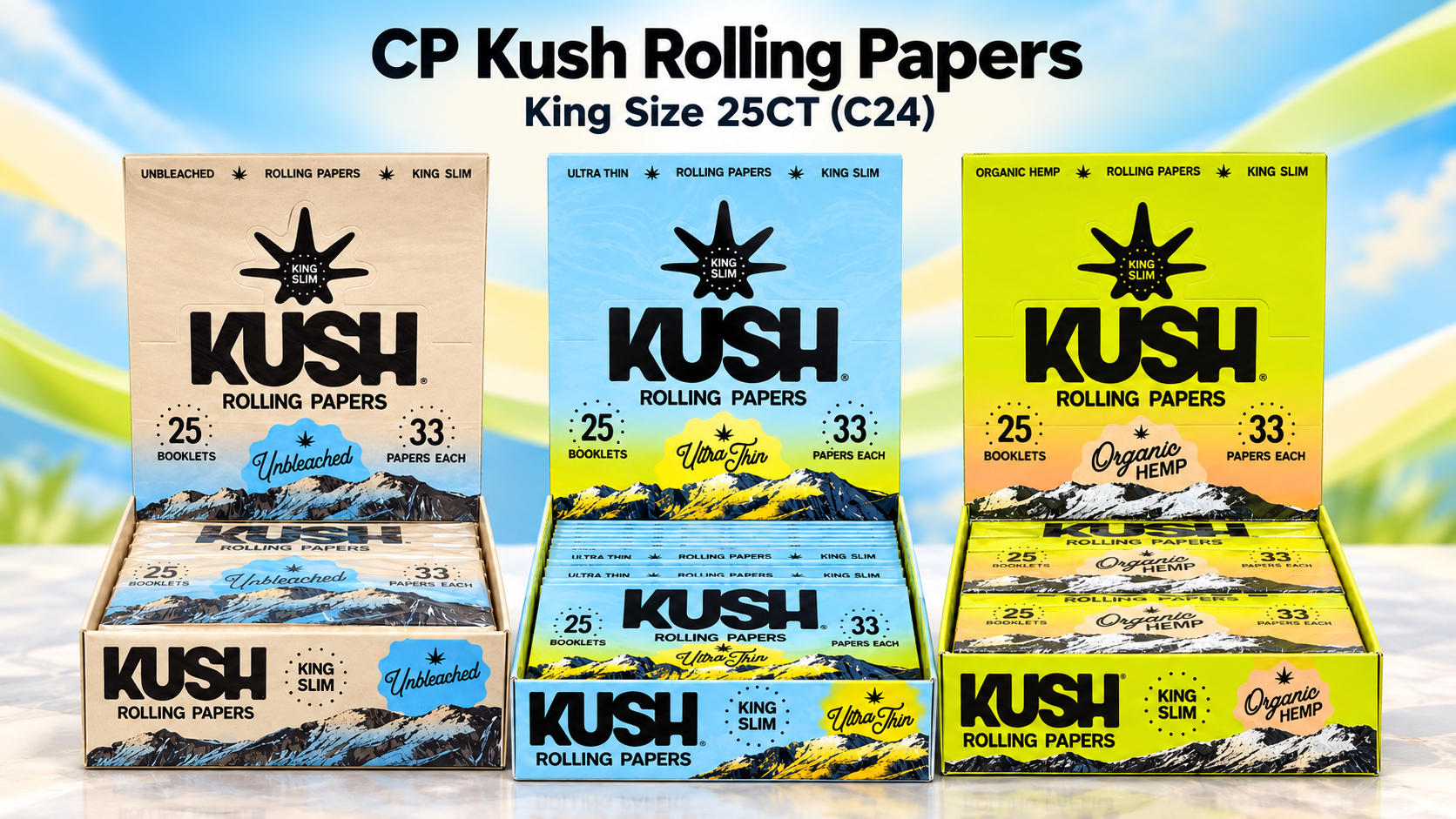 CP Kush Rolling Papers King Size 25CT (C24) product image