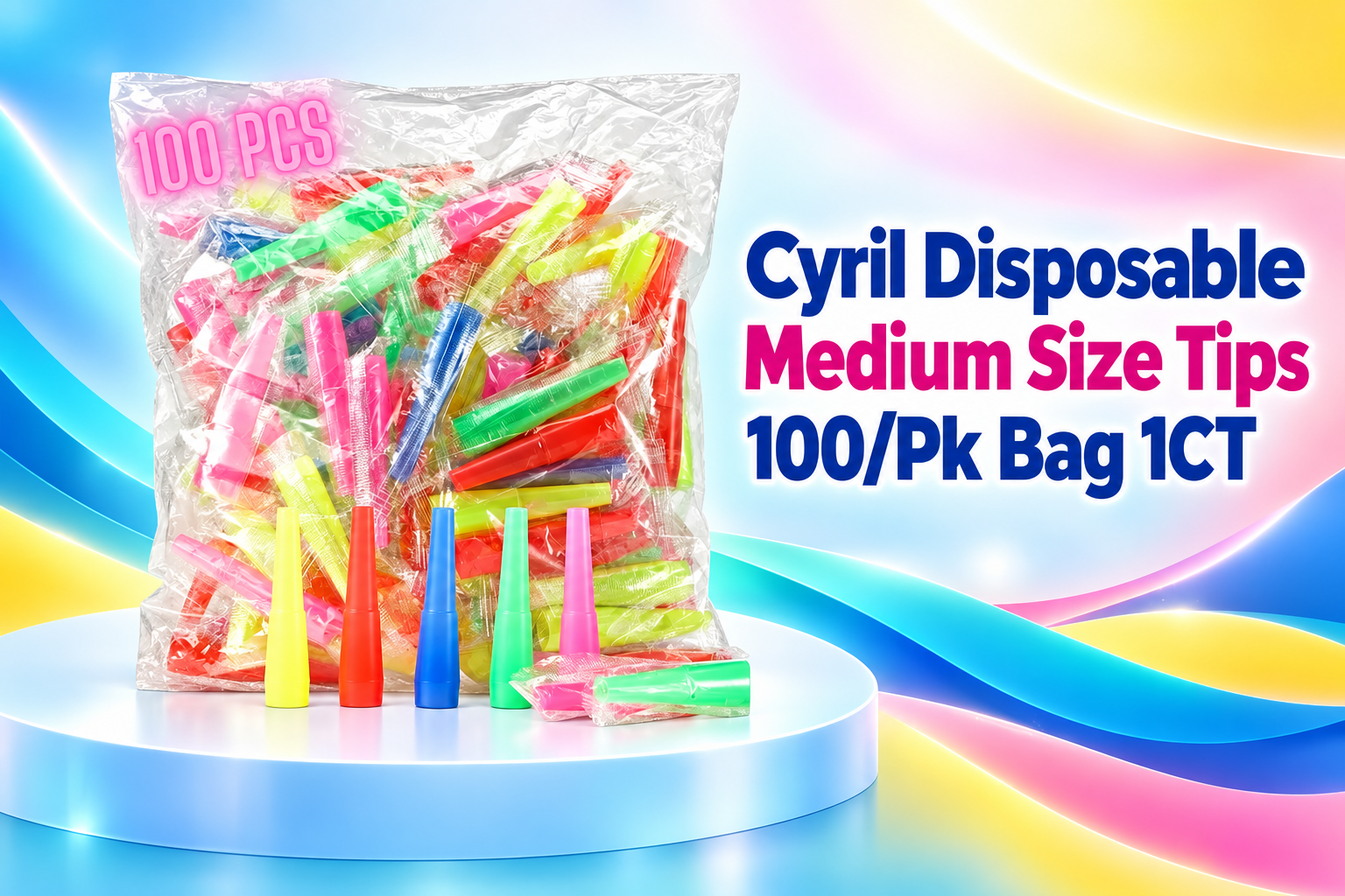 Cyril Disposable Medium Size Tips 100/Pk Bag 1CT  product image