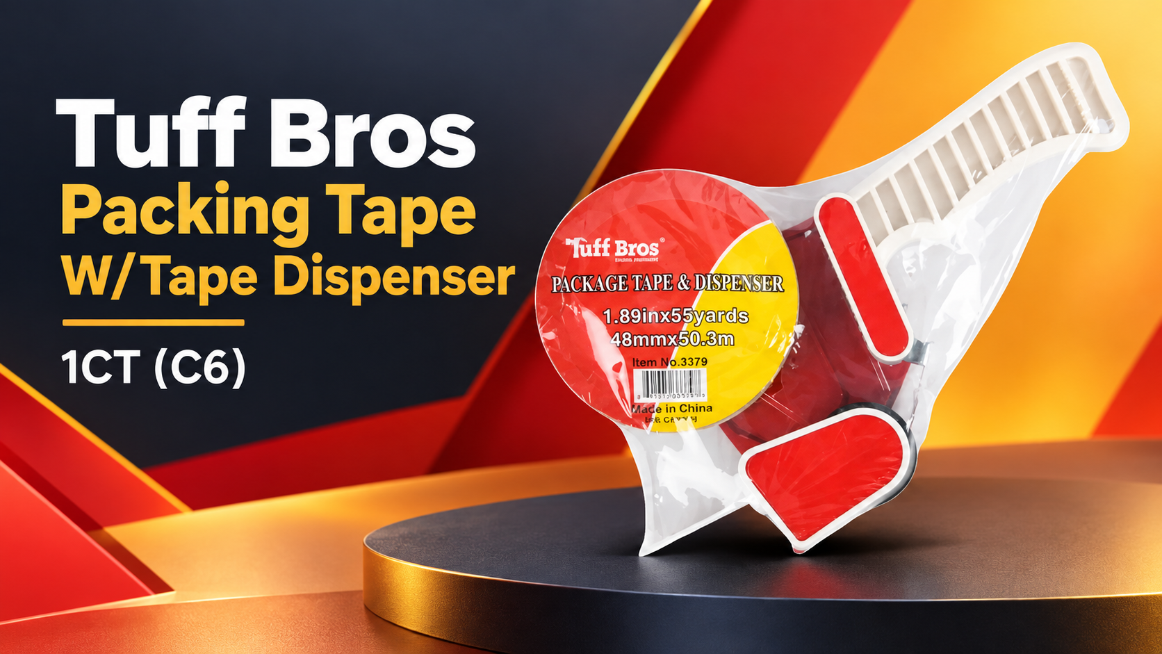 Tuff Bros Packing Tape W/Tape Dispenser 1CT (C6) product image