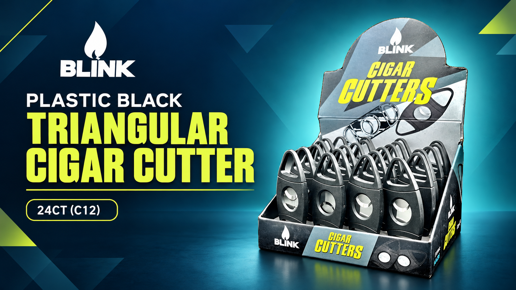 Blink Plastic Black Triangular Cigar Cutter 24CT (C12) product image