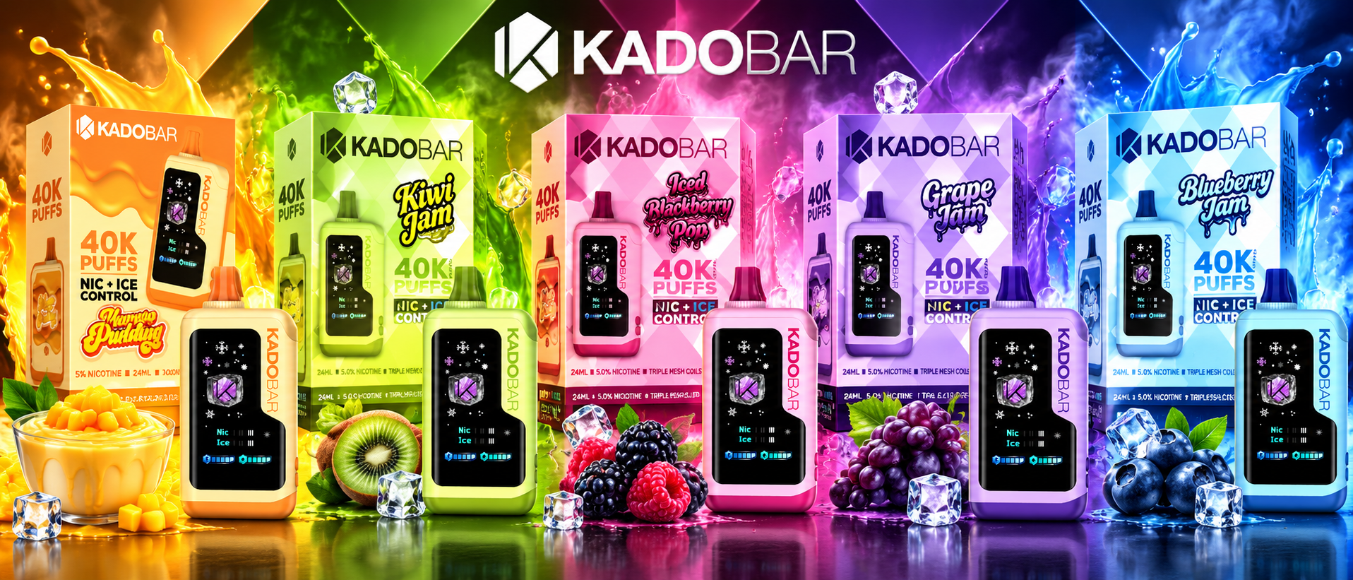 Kado Bar 40000 Puffs Nic + Ice Control 5% 24ML 5CT (C20) product image