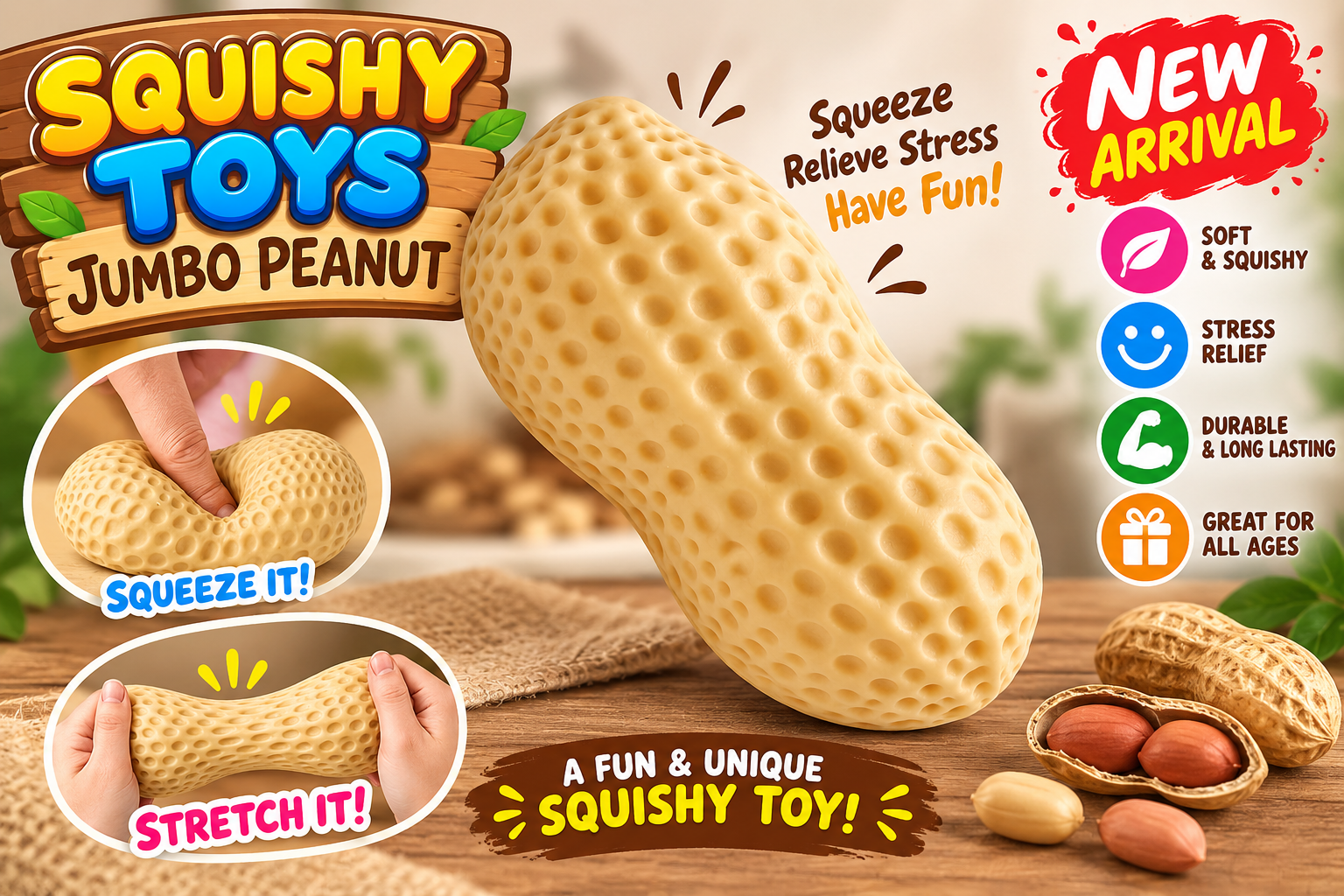 Squishy Toys Jumbo Peanut 1CT product image