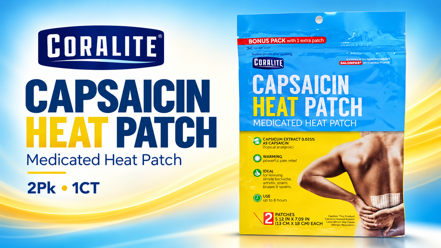 Coralite Capsaicin Heat Patch 2Pk 1CT product image