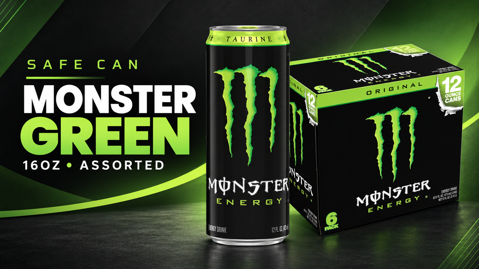 Safe Can Monster Green 16OZ Assorted product image