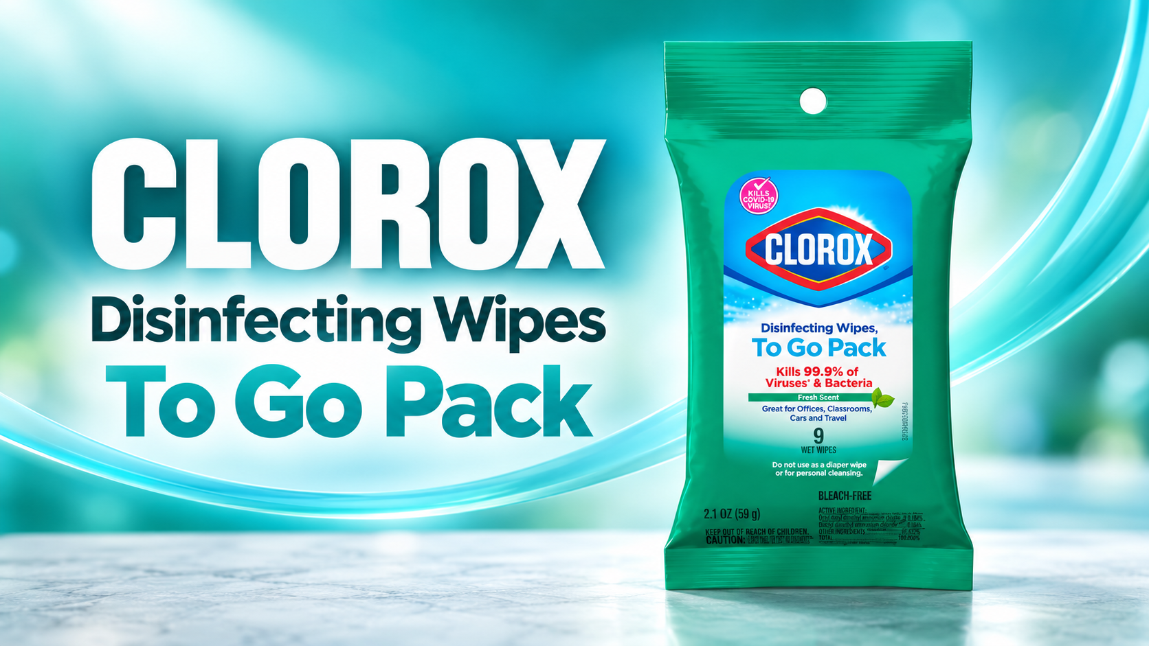 Clorox Disinfecting 9 Wipes To Go Pack 2.1OZ 1CT (C24) product image