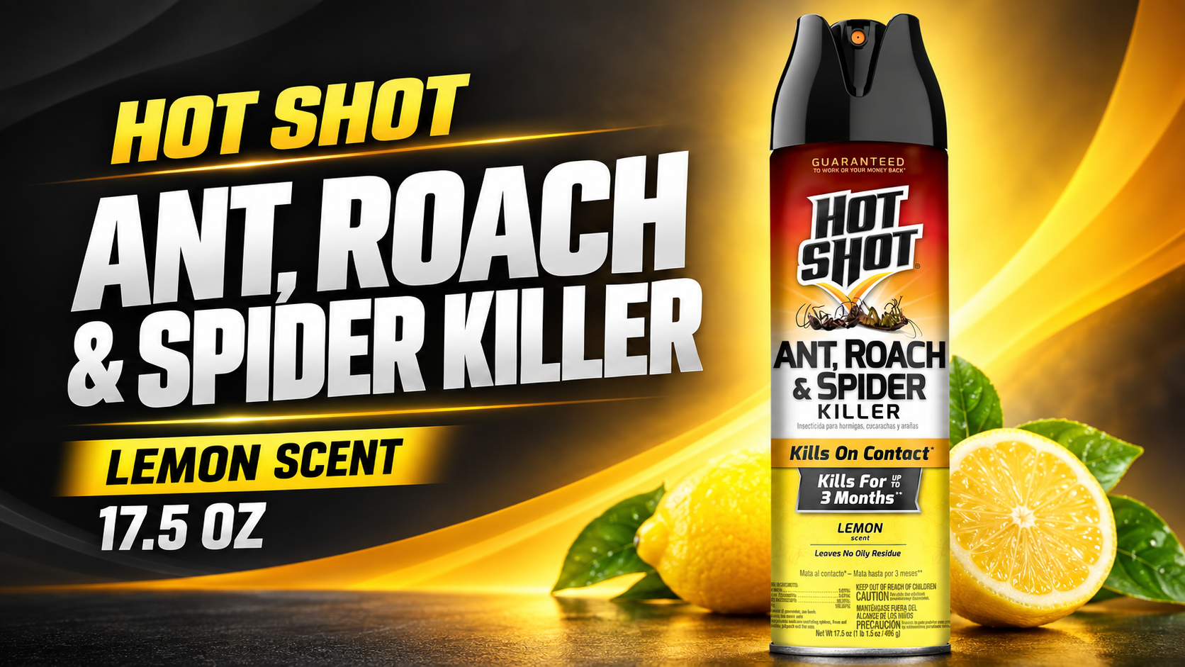 Hot Shot 17.5 OZ Ant, Roach & Spider Yellow Lemon 1CT (C12) product image