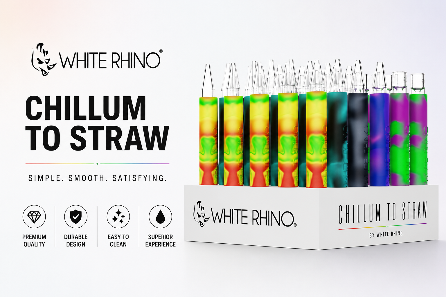 White Rhino Chillum To Straw Original Pyrex 25CT (C18) product image