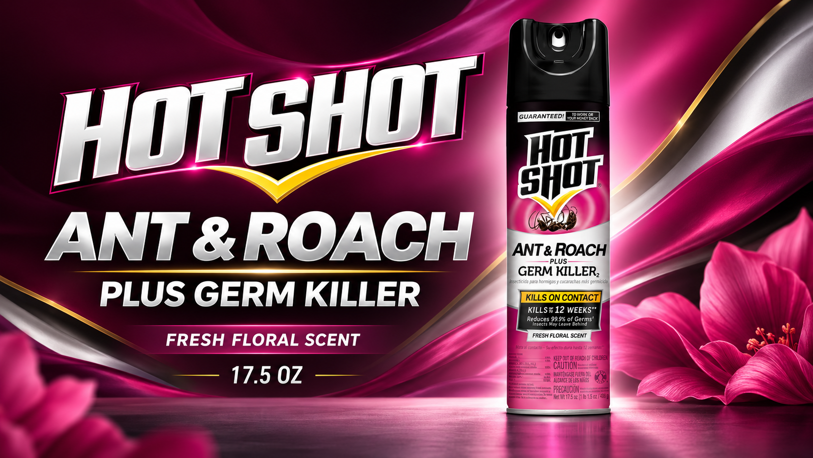 Hot Shot 17.5OZ Roach, Ant & Spider Pink 1CT (C12) product image