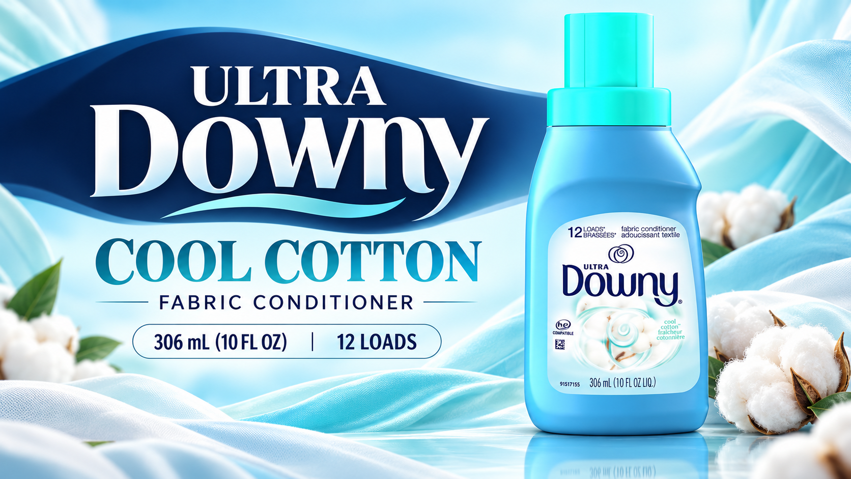 Downy Soft Cool Cotton 2In1 Fabric Softener 10OZ 1CT (C12) product image