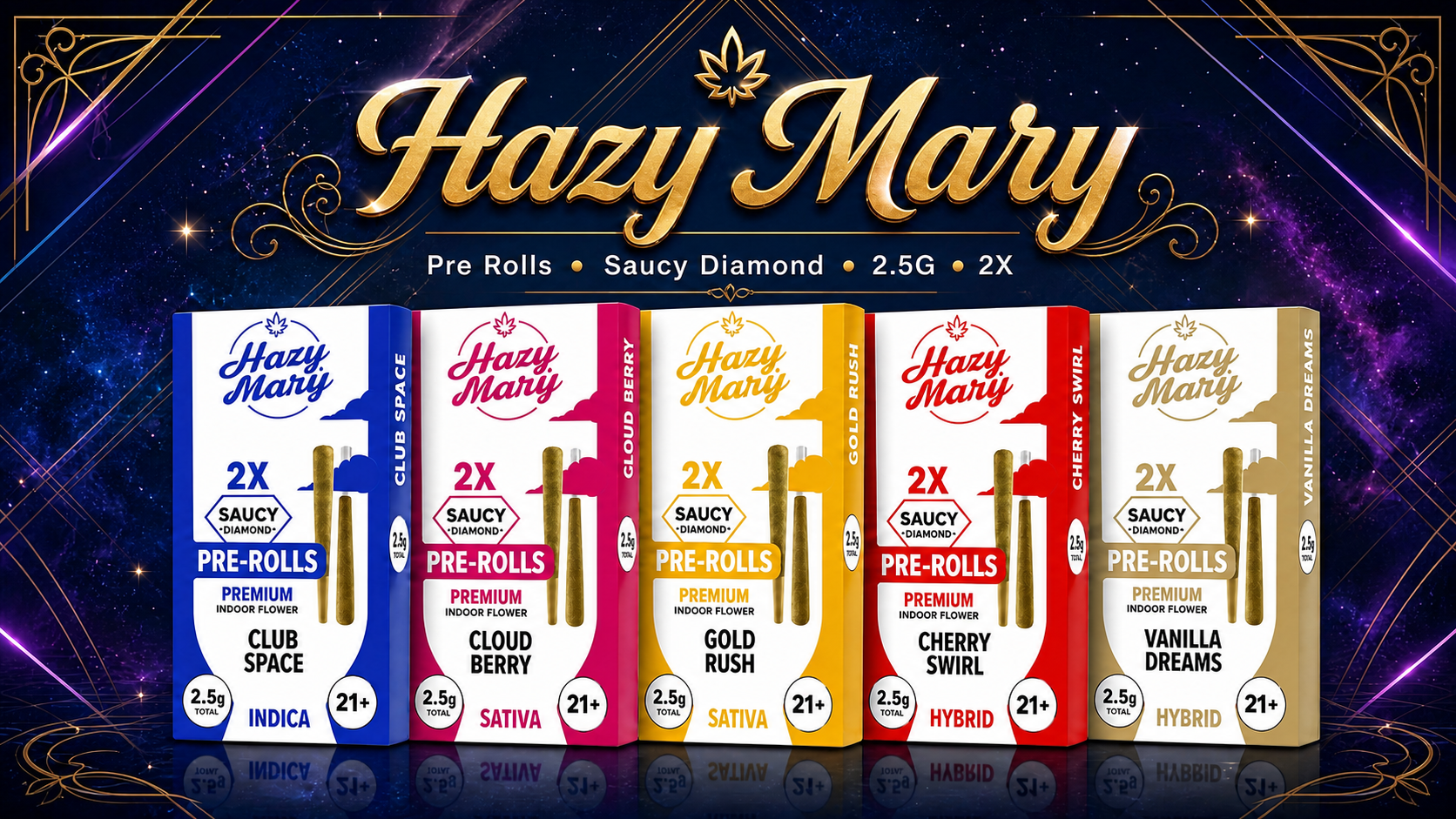 Hazy Mary Pre Rolls Saucy Diamond 2.5G 2X 10Ct  (C40) product image
