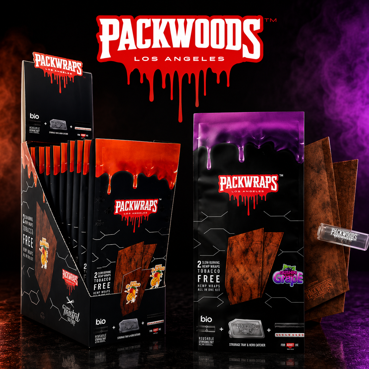 PACKWRAPS X TWISTED HEMP WRAPS KITS (2PK) DISPLAY OF 10 