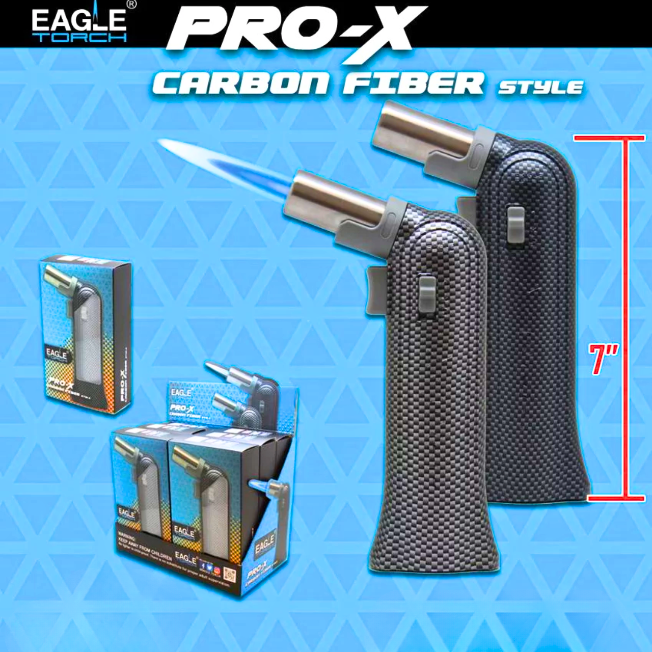 EAGLE TORCH PRO X CARBON FIBER STYLE TORCH DISPLAY OF 6