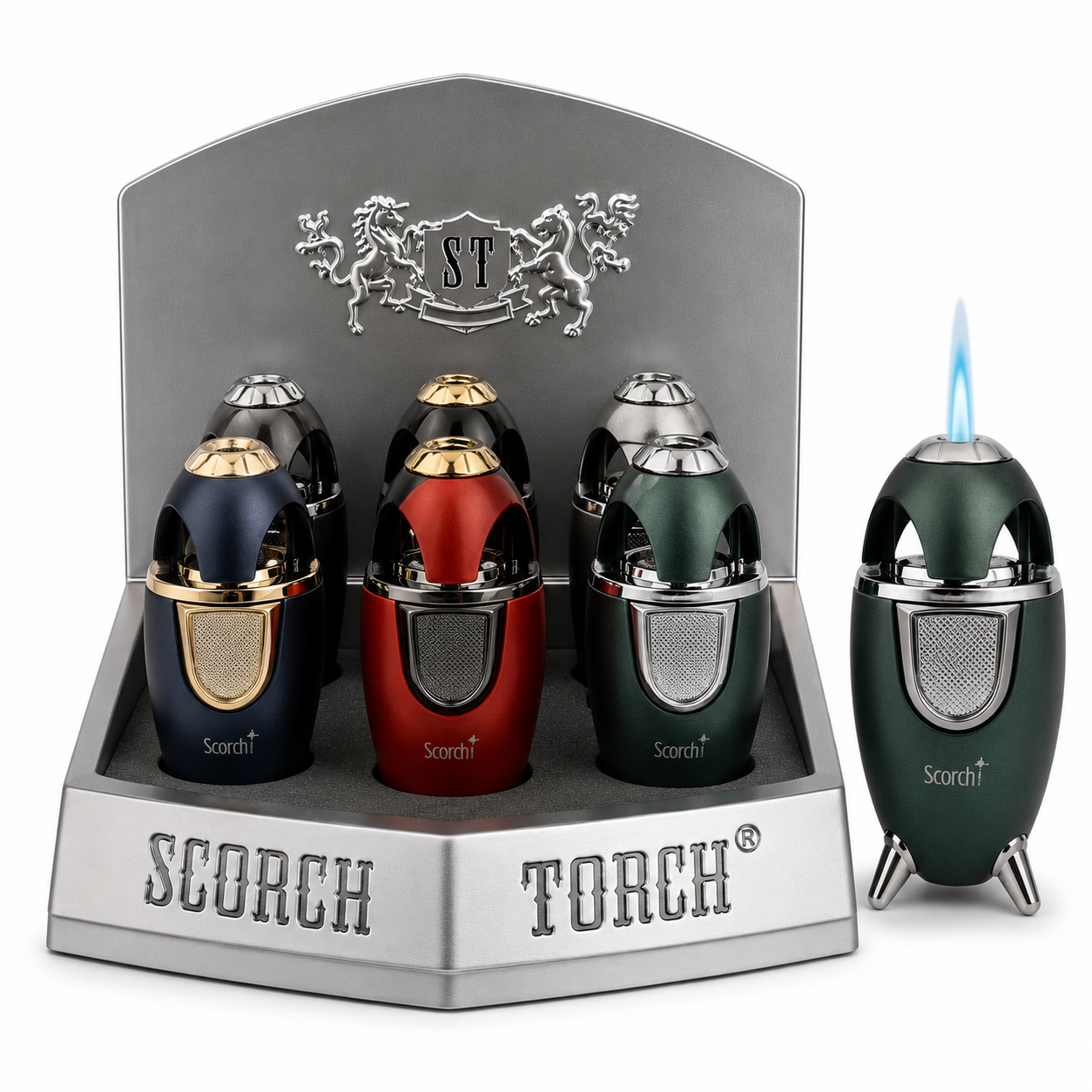 SCORCH TORCH ATOMIC ROCKET HEAVY METAL ASSORTED COLORS DISPLAY OF 6 ST-164