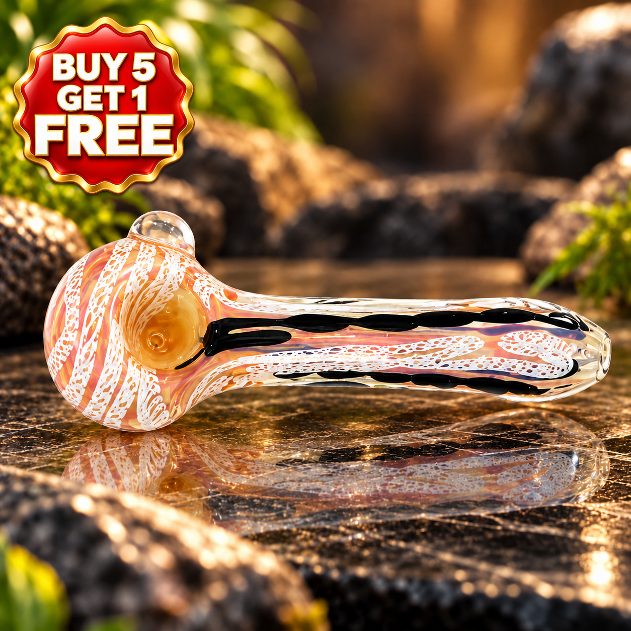 PREMIUM INSIDE OUT FUMED HAND PIPE 4.5" (HP-62)