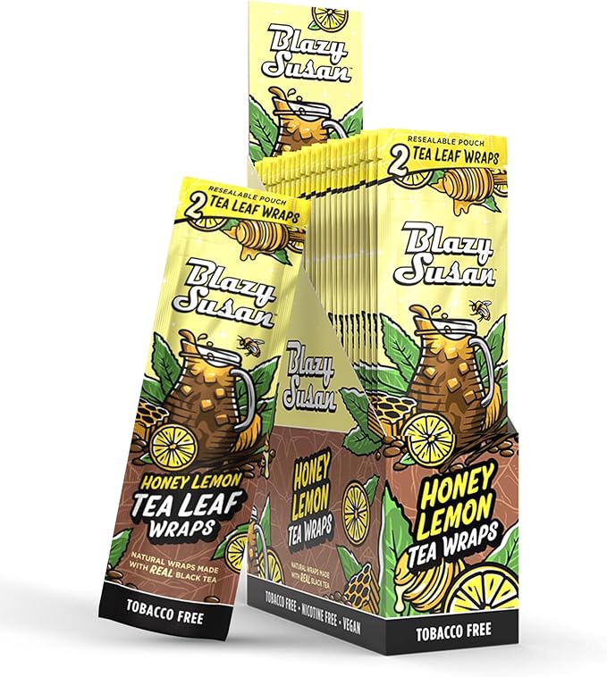 BLAZY SUSAN NATURAL TEA LEAF 2CT WRAPS DISPLAY OF 25