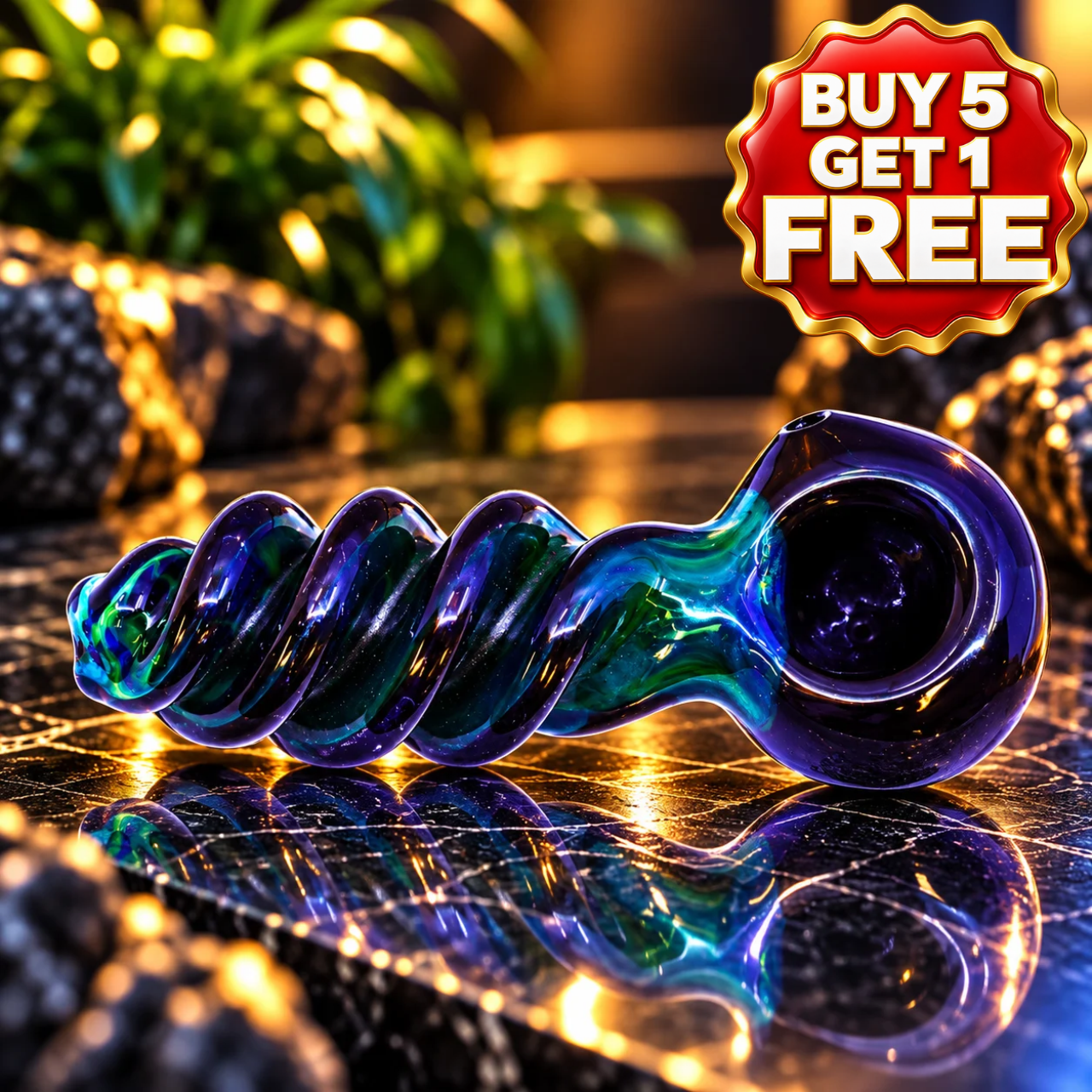 PREMIUM BLACK HEAD TWISTED BODY 4" HAND PIPE (HP-90)