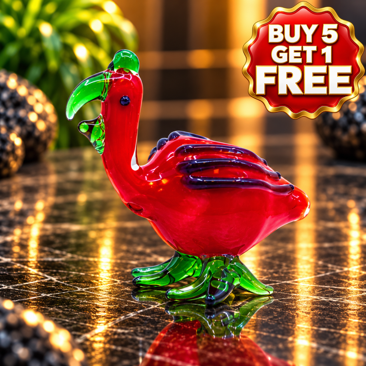 PREMIUM GLASS 3" HAND PIPE HEN DESIGN (HP-111)