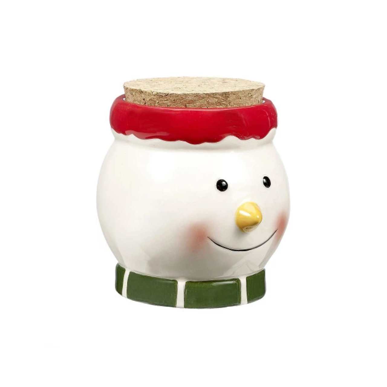 CERAMIC SNOWMAN STACH JAR (88135)