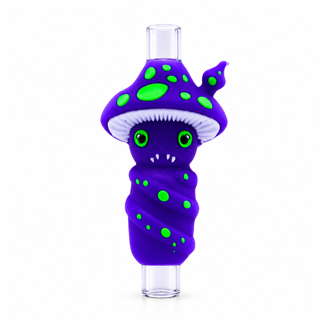 MUSHROOM DESIGN 3" SILICONE & GLASS PIPE